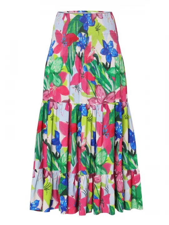 Foto van product TATUUM Rok 'Efiana 1' donkerblauw / appel / fuchsia / wit