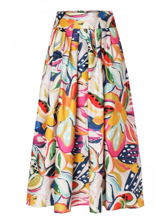 Foto van product TATUUM Rok 'Festi' lichtbeige / navy / lichtroze / bloedrood