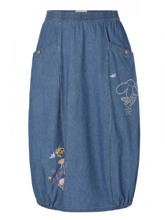 Foto van product TATUUM Rok 'Melia' crème / blauw denim / geel / rood