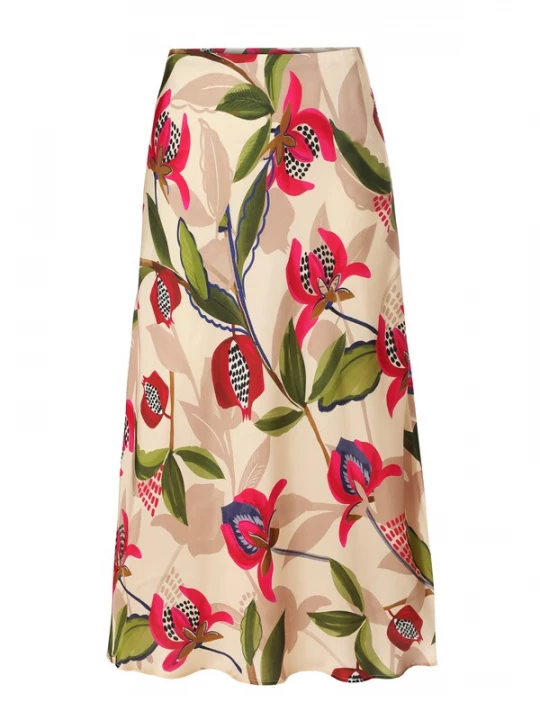 Foto van product TATUUM Rok 'Satini 6' beige / nachtblauw / olijfgroen / fuchsia