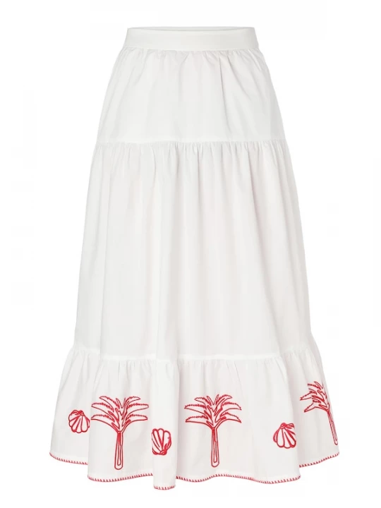 Foto van product TATUUM Rok 'Sisa' rood / offwhite
