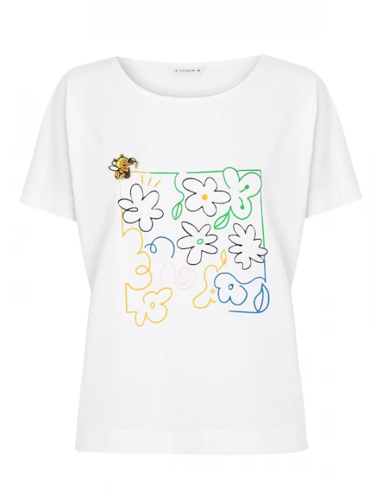 Foto van product TATUUM Shirt 'Lali 1' groen / donkeroranje / zwart / wit