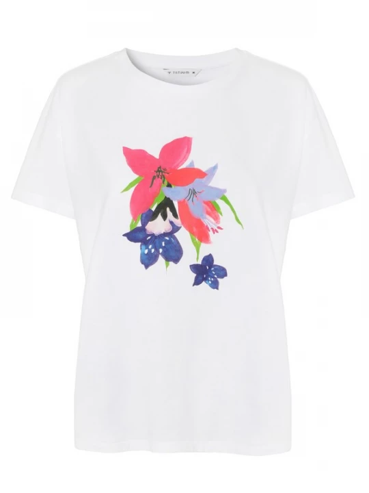 Foto van product TATUUM Shirt 'Malati 2' enziaan / kiwi / framboos / wit
