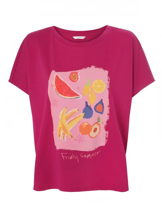 Foto van product TATUUM Shirt 'Nils 1' geel / pitaja roze / magenta / rood