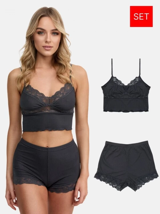 Foto van product Tazzio Korte pyjama 'F921' antraciet