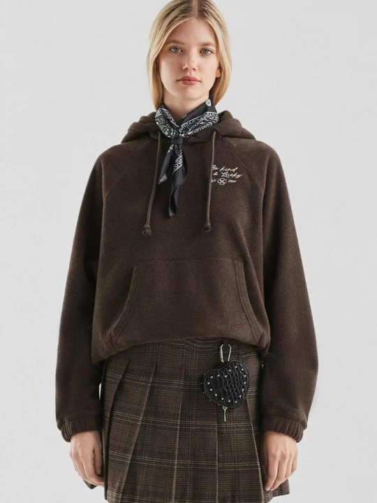 Foto van product Teddy fleece hoodie QS bruin