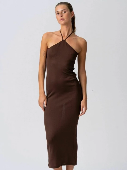 Foto van product TEESHOPPEN Jurk ' Jasmin ' bruin