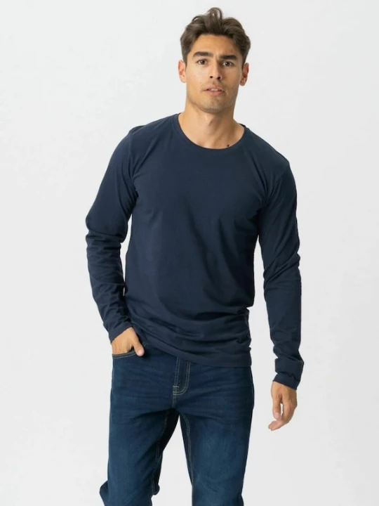 Foto van product TEESHOPPEN Overhemd ' Basic Long ' navy