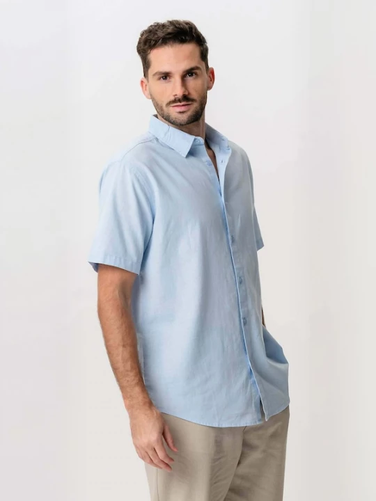 Foto van product TEESHOPPEN Overhemd ' Linen Blend ' blauw