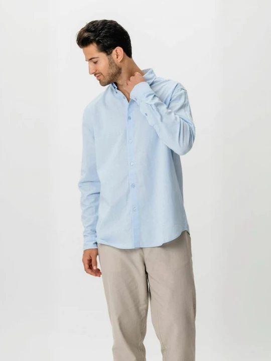Foto van product TEESHOPPEN Overhemd ' Linen Blend ' blauw