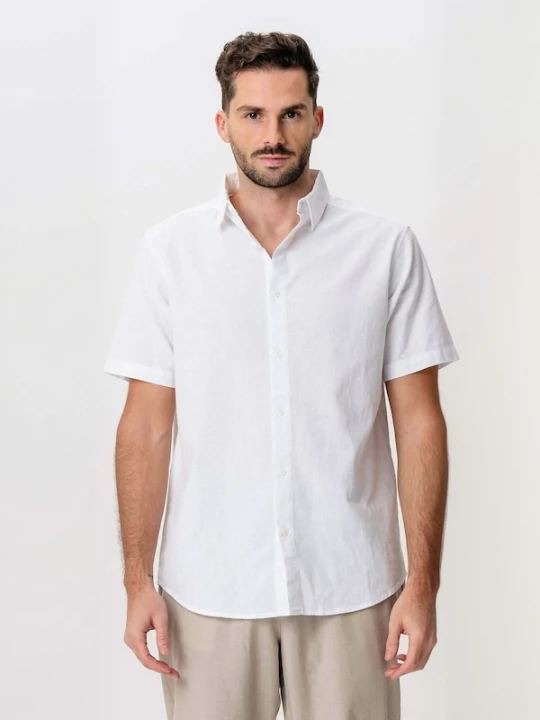 Foto van product TEESHOPPEN Overhemd ' Linen Blend ' wit