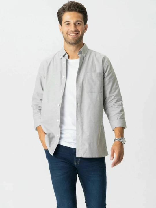 Foto van product TEESHOPPEN Overhemd ' The Original ' grijs gemêleerd