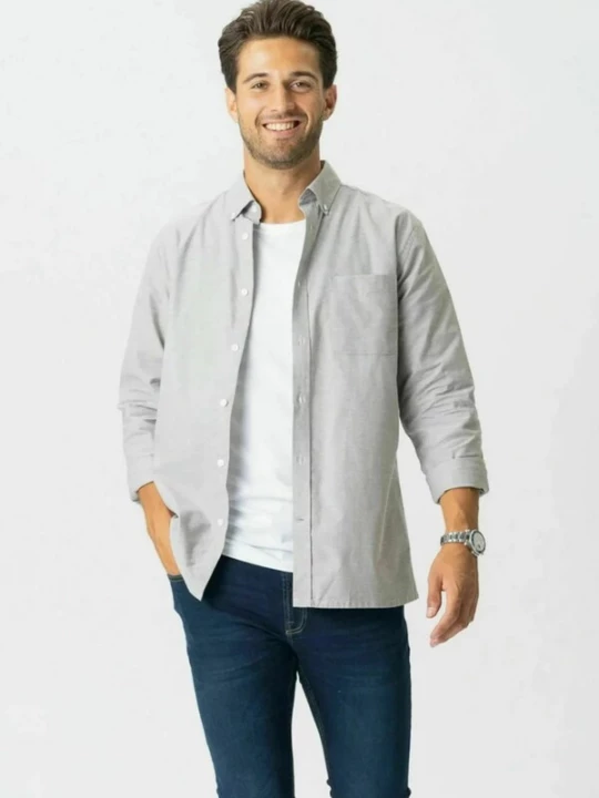 Foto van product TEESHOPPEN Overhemd ' The Original ' grijs gemêleerd