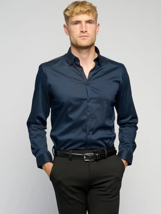 Foto van product TEESHOPPEN Overhemd ' The Original ' navy