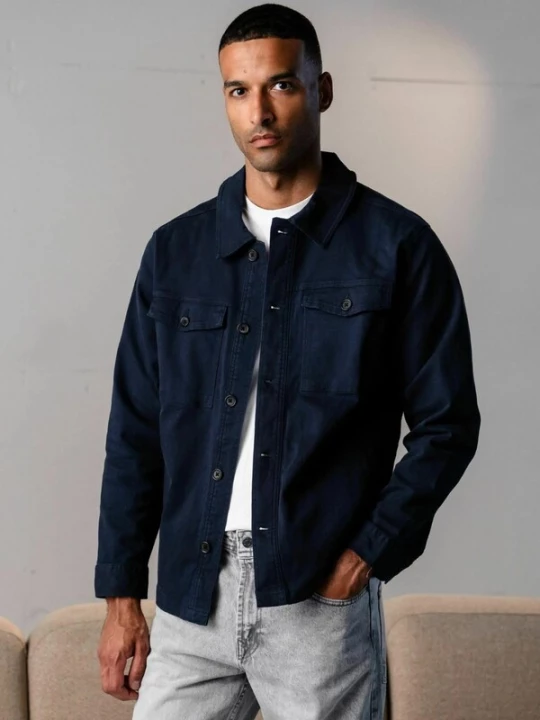 Foto van product TEESHOPPEN Overhemd ' Twill Overshirt ' navy