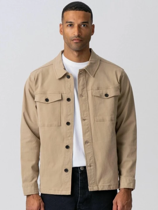Foto van product TEESHOPPEN Overhemd ' Twill Overshirt ' sand
