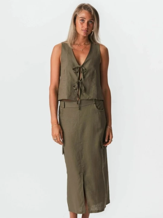 Foto van product TEESHOPPEN Rok ' Hør ' groen