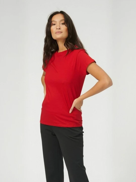 Foto van product TEESHOPPEN Top ' Basic ' rood