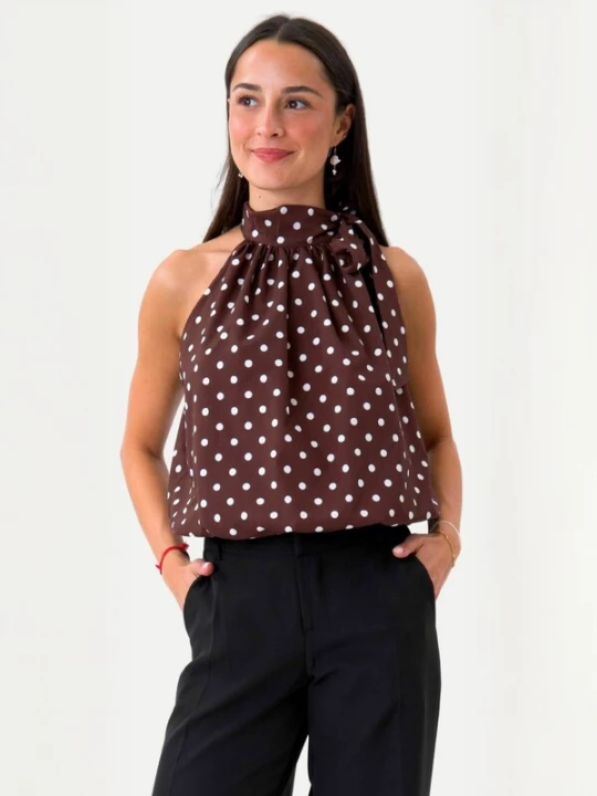 Foto van product TEESHOPPEN Top ' Wilma ' bruin