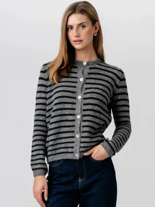 Foto van product TEESHOPPEN Trui ' Crizette Striped ' zwart
