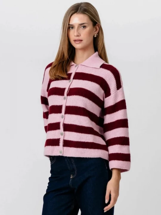 Foto van product TEESHOPPEN Trui ' Josie Polo ' rosa
