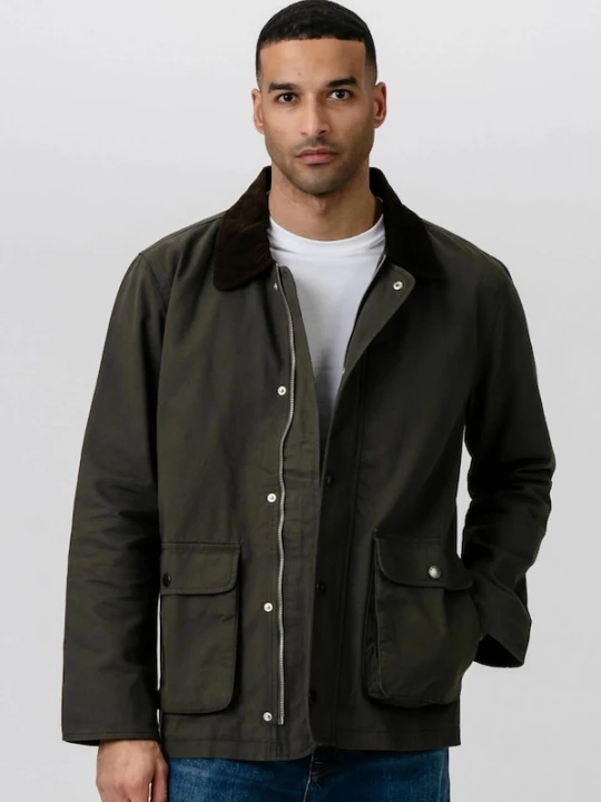 Foto van product TEESHOPPEN Tussenjas ' Twill Jacket ' olijfgroen
