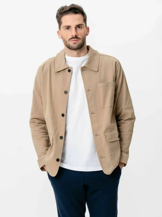 Foto van product TEESHOPPEN Tussenjas ' Twill Shirt ' beige