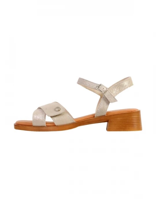 Foto van product The Divine Factory Sandaal 'Alénoa-Sandalen aus Leder mit Absatz' goud