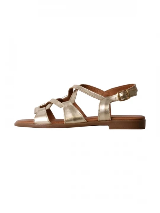 Foto van product The Divine Factory Sandaal 'Flache Ledersandalen „Alénoa“' goud