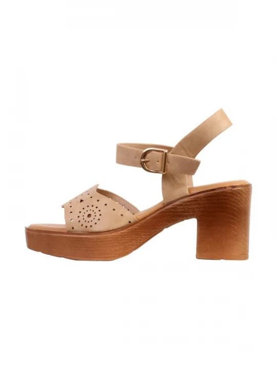 Foto van product The Divine Factory Sandaal 'Sandalen mit Absatz' beige