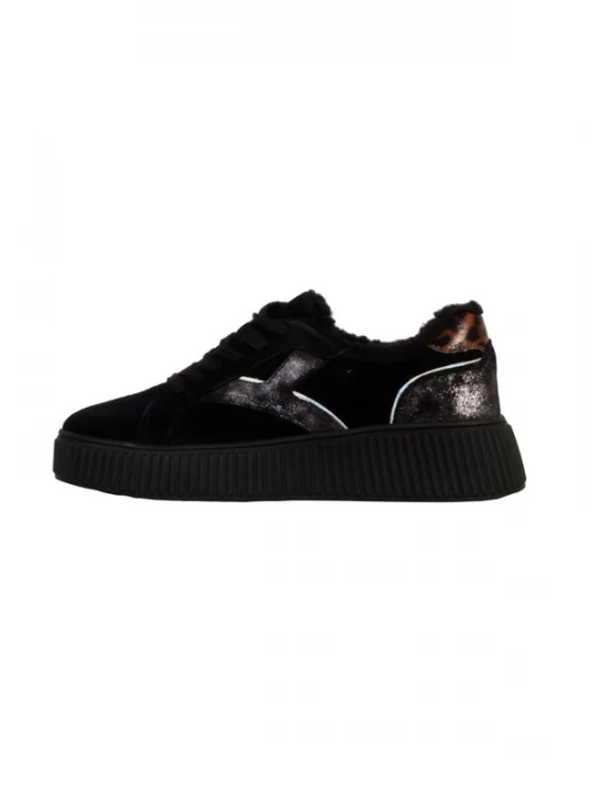 Foto van product The Divine Factory Sportieve veterschoen 'Alénoa-Sneaker aus Leder' zwart