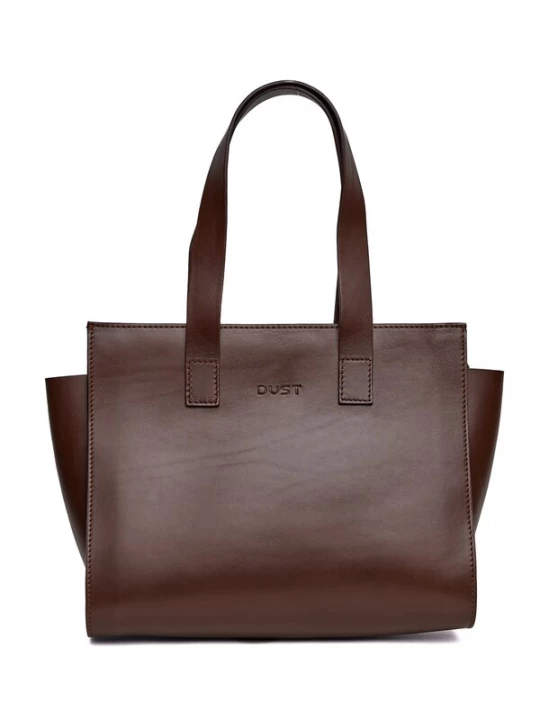Foto van product THE DUST COMPANY Shopper 'Leather Tote Dark Brown Aspen Collection' donkerbruin