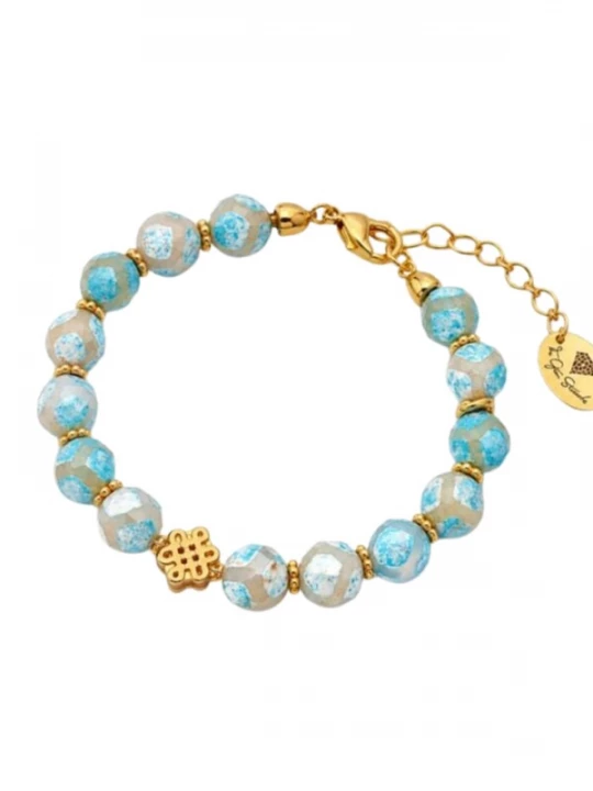 Foto van product THE GEM STORIES JEWELRY Armband 'Agate Picasso' lichtblauw