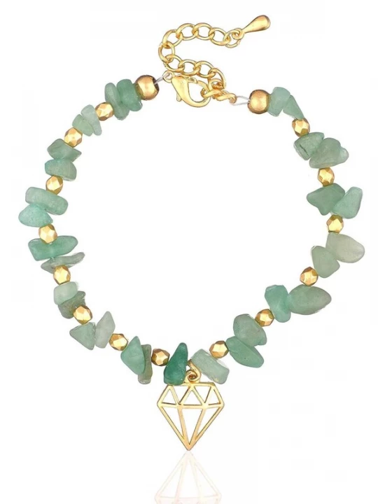 Foto van product THE GEM STORIES JEWELRY Armband 'Aventurine Diamond Bracelet' groen
