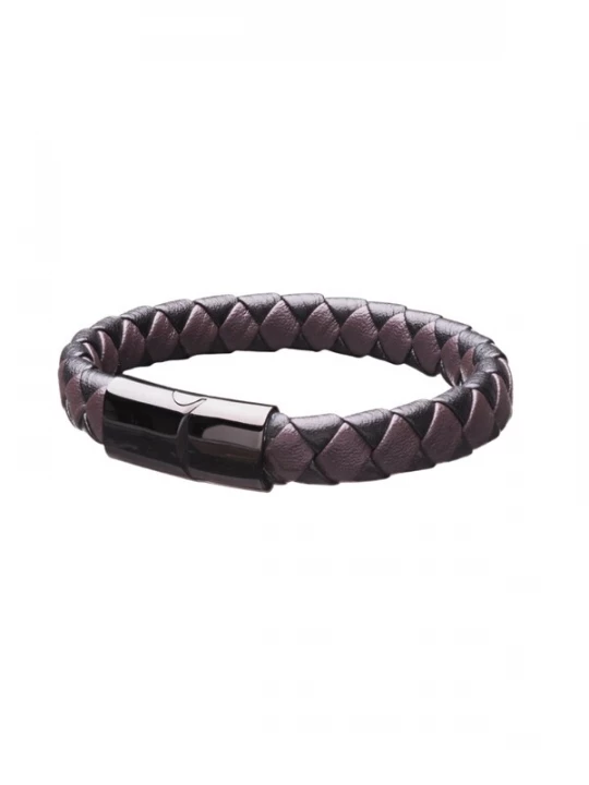 Foto van product THE GEM STORIES JEWELRY Armband 'Bicolor Braid Leather Bracelet' bruin