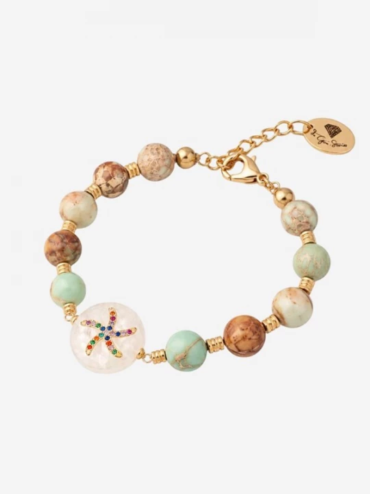 Foto van product THE GEM STORIES JEWELRY Armband 'Turquoise Jasper With Starfish Element' nude