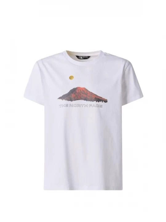Foto van product THE NORTH FACE Shirt 'THE NORTH FACE kids B MOUNTAIN NIGHT SS TEE T-SHIRT' wit