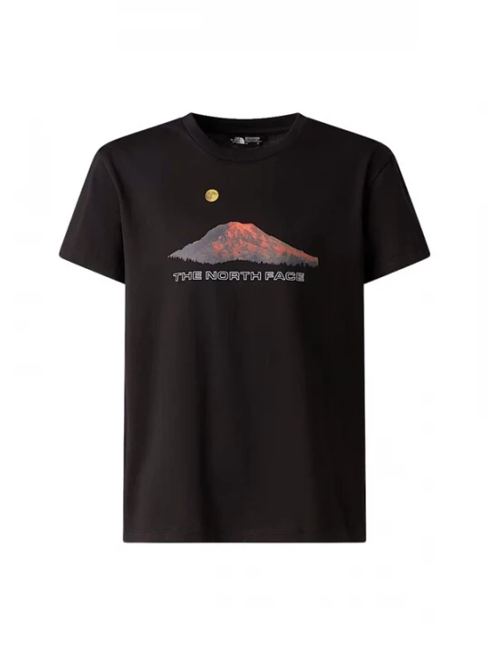 Foto van product THE NORTH FACE Shirt 'THE NORTH FACE kids B MOUNTAIN NIGHT SS TEE T-SHIRT' zwart