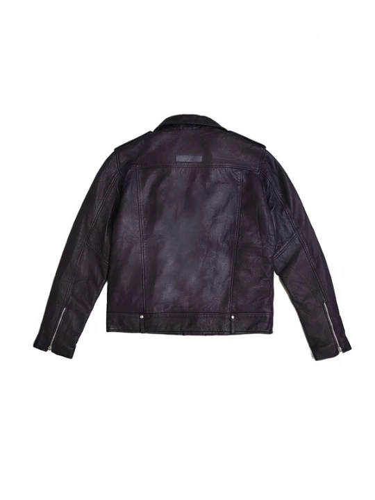 Foto van product THE ODDS Tussenjas 'Mulberry Purple Matte Leather Jacket Men / LMTD Edition' zwart