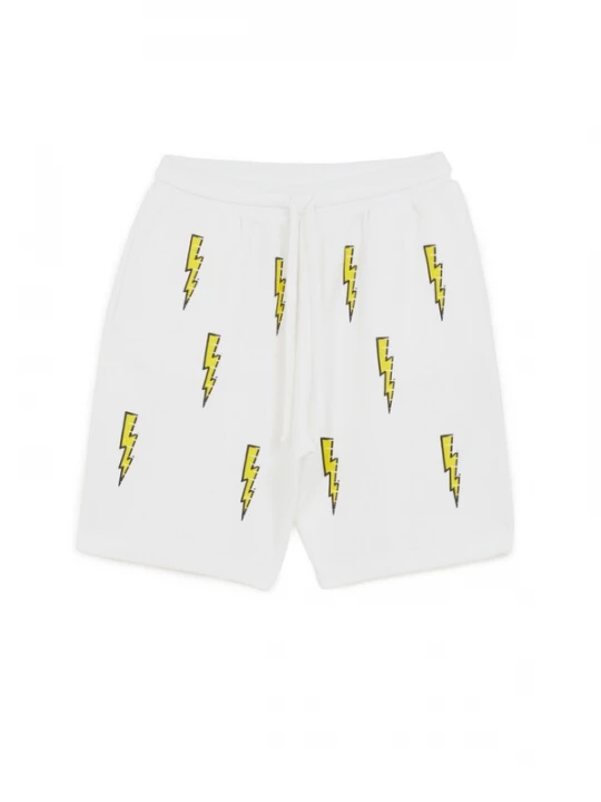 Foto van product The Rad Black Kids Broek 'Speed Bolt Shorts' wit