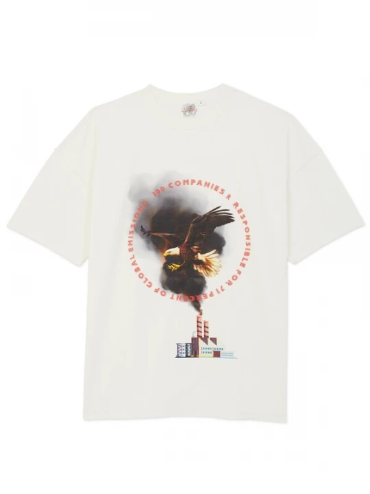 Foto van product The Rad Black Kids Shirt '100 Companies Pollute T-Shirt' wit