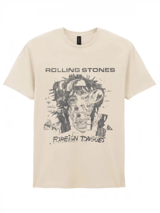 Foto van product THE ROLLING STONES Shirt 'Rolling Stones Foreign Tongues Art Tracks T-Shirt' natuurwit