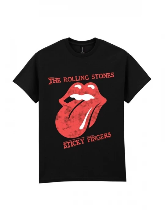 Foto van product THE ROLLING STONES Shirt 'Rolling Stones Sticky fingers Tongue T-Shirt' zwart