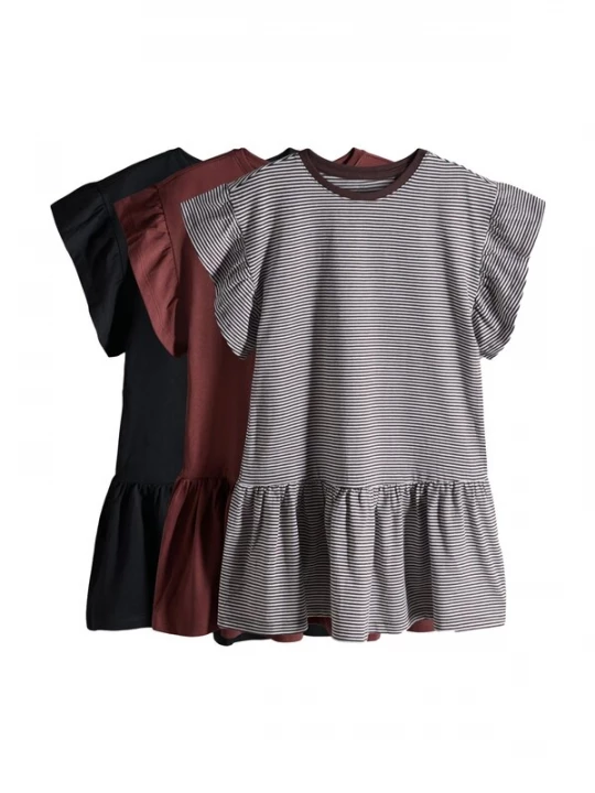 Foto van product The Set Jurk bruin / bourgogne / zwart