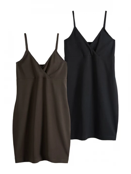 Foto van product The Set Jurk chocoladebruin / zwart