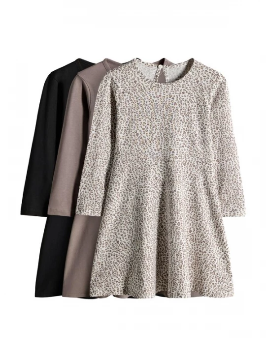 Foto van product The Set Jurk lichtbeige / taupe / greige / zwart
