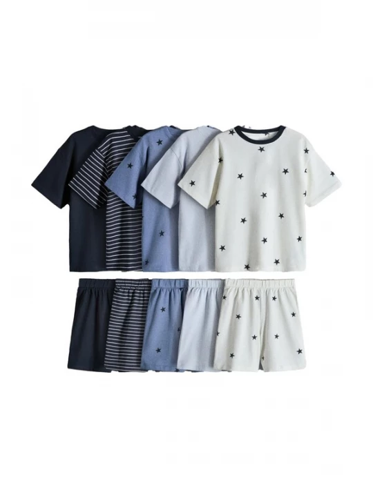 Foto van product The Set Nachtkledij crème / navy / royal blue / koningsblauw / pastelblauw