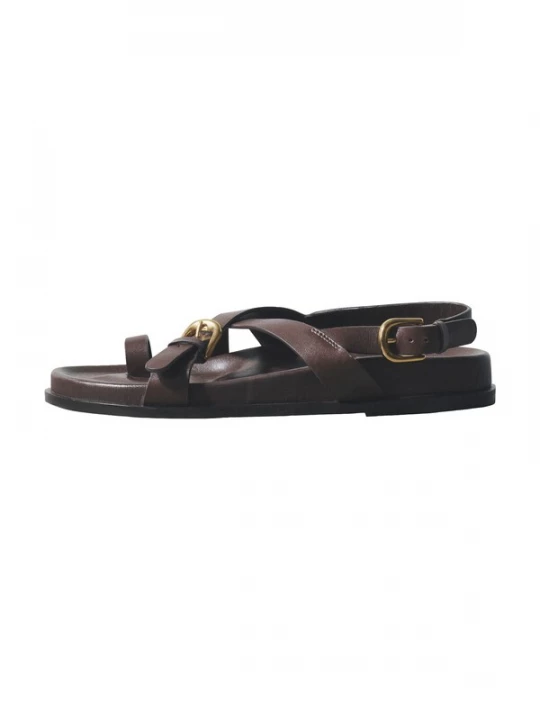Foto van product The Set Sandalen met riem chocoladebruin