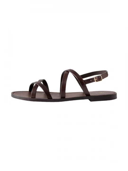 Foto van product The Set Sandalen met riem donkerbruin