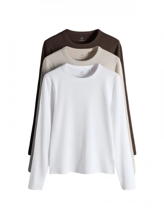 Foto van product The Set Shirt beige / donkerbruin / wit